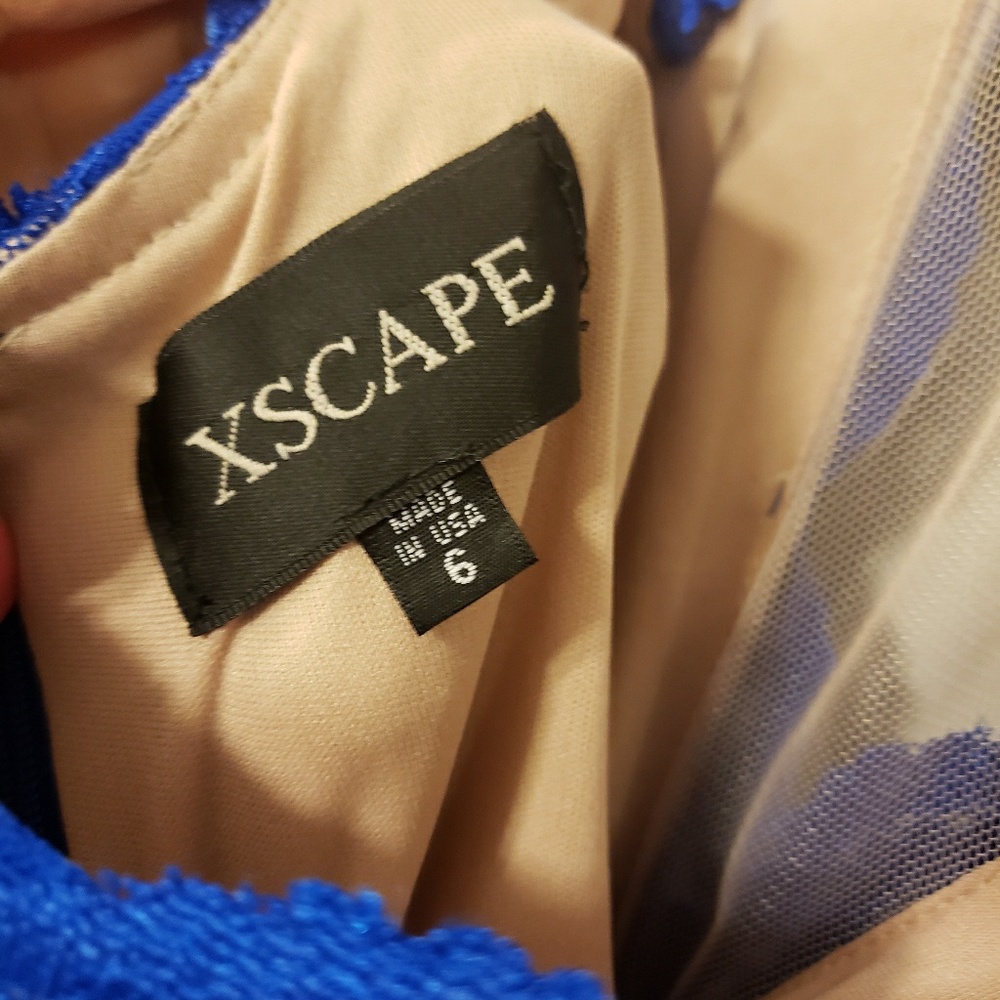 Royal Blue Lace Gown by XSCAPE - Picture 4 of 5